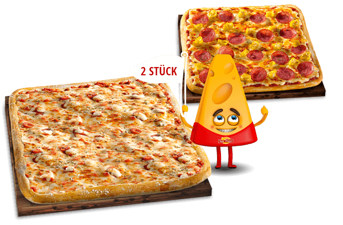 2x 4-Ecken-Pizza